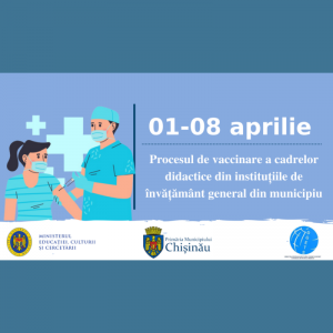 Procesul de vaccinare a cadrelor didactice din instituțiile de învățământ general din municipiul Chișinău.